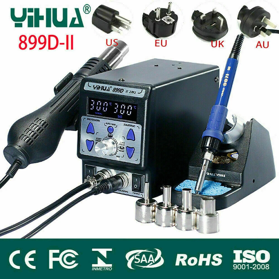 720W 899D II 2in1 BGA Rework Soldering Station SMD PCB Welder Iron Hot Air Gun  - Image 1 of 4
