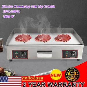 Plancha Eléctrica Comercial 3000W Antiadherente Restaurante Teppanyaki Parrilla Superior Plana - Imagen 1 de 21