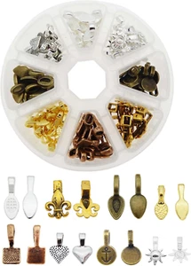 120PCS Mixed Glue on Bail for Jewelry Making Bales Pendant Connectors Necklace E - Picture 1 of 12