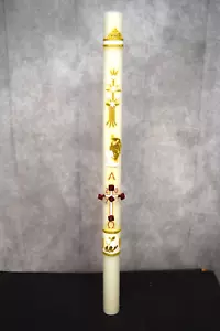Lightly Used Paschal Candle, 33" ht. x 2" diameter (CU190) chalice co - Picture 1 of 8