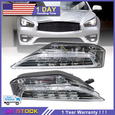 2Pc For INFINITI Q70 Q70L 2015 2016 2017 2018 2019 Front Turn Signal Fog Light - Image 1 of 4
