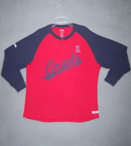 Los Angeles Angels Shirt Extra Large Adult Red Graphic Thermal Long Sleeve Mens - Picture 1 of 10