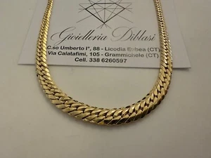 COLLANA donna ORO GIALLO 18 kt 750/1000, modello girocollo donna serpentina 45 cm - Foto 1 di 10
