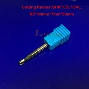 5Pcs Solid Carbide 2Flute Ballnose End Mills R2 Cutting Dia 4mm HRC55 Steel Bits - Picture 1 of 1