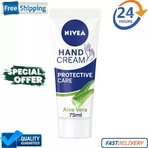 NIVEA Aloe Vera Hand Cream 75ml, 24H Moisturising for Dry Cracked Hands UK - Picture 1 of 6