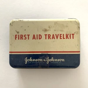 Vintage Metall Erste Hilfe Reiseset - Johnson & Johnson  - Bild 1 von 1