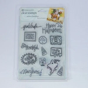 Autumn Leaves Clear Stamps Winter Holidays Halloween Thanksgiving Tia Bennett - Picture 1 of 11