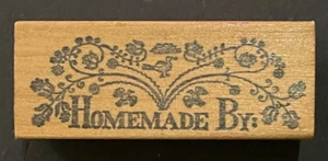 Homemade By Kitchen Cooking Baking Recipe Special Label Phrase Wood Rubber Stamp - Picture 1 of 3