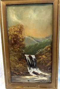 W Collins Original Watercolour depicting Waterfall & Bird over River at Sunset - Picture 1 of 9
