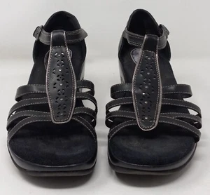 Croft & Barrow Sole Sense Ability Black Strappy Buckle Sandals Wedge Size 9.5 M - Picture 1 of 15