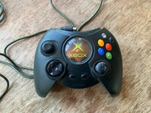 Controller originale Xbox OEM DUKE nero X08-17160 con cavo staccabile + unità DVD! - Foto 1 di 9
