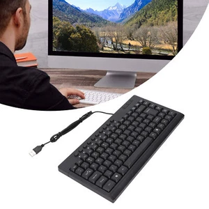 Mini Keyboard Home Office Desktop Computer Laptop 95 Keys Black Mini Wired U BST - Picture 1 of 29