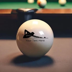 Your Name Monogram Custom Pool and Billiard Cue Ball - Personalized cue ball gif - Picture 1 of 6