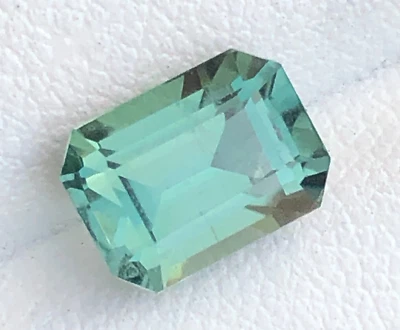 2.6 Ct Faceted Emerald Cut Blue Green Tourmaline Loose Gemstone From Afghanistan - Image 1 of 4