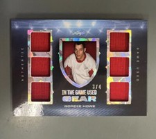 Gordie Howe 2023 Leaf In The Game Used 6 Swatch Jersey Relic #3/4 Red Wings T26