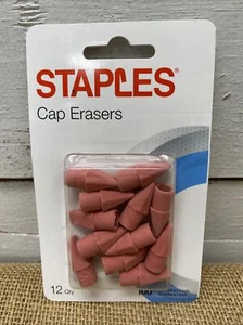 Staples Cap Erasers For Pencils 12 Qty - Picture 1 of 2