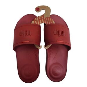 FitFlop Women's Iqushion Slide Flip-Flop comfort In Scarlet Red New Size 9