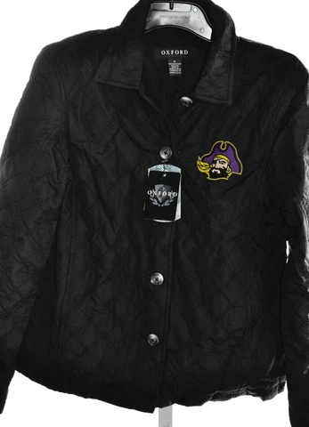 NCAA East Carolina University Pirates Women's Quilted Jacket, Black S, L, XL Cover