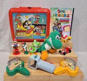 Vintage Super Mario Bros Lunchbox BD&A Yoshi Plush Figure N64 Kart Toy DVD Lot - Picture 1 of 22