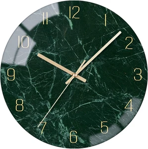 Emerald Green Glass Wall Clock Silent Non-Ticking Battery Operated 10 Inches Mod - Picture 1 of 12