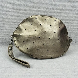 Country Road Gold Metallic Perforated Wristlet Clutch Make Up Bag 26cm - Picture 1 of 9