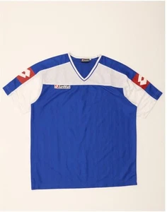 LOTTO Mens Graphic T-Shirt Top 2XL Blue Colourblock Polyester DJ74 - Picture 1 of 4