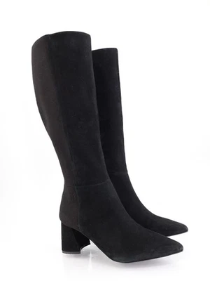 Botas hasta la rodilla de gamuza negras Gentle Souls de Kenneth Cole Dionne tacón bloque 9,5 Foto 1 de 4