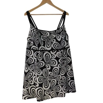 Longitude One Piece Swimsuit Womens 24W Swim dress Skirt Empire waist - Image 1 of 4