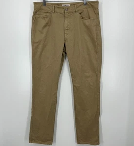 Peter Millar Chino Pants Men's Size 36 Beige Flat Front Solid Cotton Golf - Picture 1 of 11