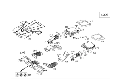 Filtro de aire amortiguador original Mercedes-Benz 276-090-40-01 Foto 1 de 2