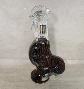 Vintage 13" Glass Rooster Bottle Vinegar Infused Red Peppers Sealed Decanter  - Picture 1 of 8