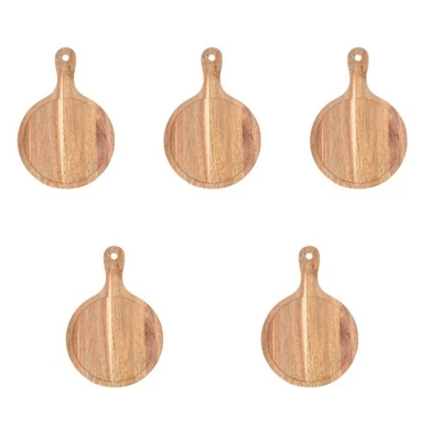  5 PCS Serviertablett Mit Henkel Grill-Serviertablett Holz Servierschale - Bild 1 von 4