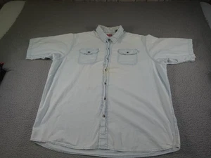 Vintage Wrangler Denim Shirt Mens 3XL Blue Western Cowboy Rodeo Ranch Button - Picture 1 of 16