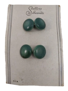 Vintage 1/2” Buttons by Schwanda 4 Green Connect with Beads Domed - Picture 1 of 8
