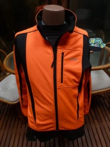ARSUXEO Jacket~Mens Cycling Full Zip Orange Reflective~EUC Safety~Warm Sz Medium - Picture 1 of 14