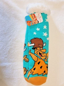 The Flintstones 1 Pair Sherpa Lined Socks Soft Warm 1 Size Barney Fred BRAND NEW - Picture 1 of 2