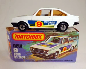 Matchbox Superfast Nº 09C Ford Escort blanco naranja discos en caja - Imagen 1 de 10