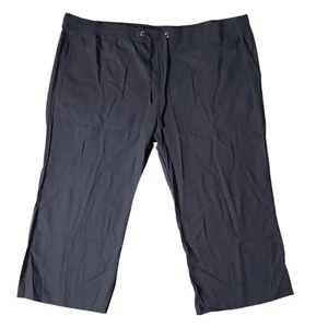 Women's Plus Size 5XL Elastic Waist Wide Leg Cotton/Linen Cropped Trouser FREE S - Picture 1 of 5