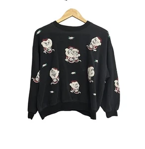 Vintage 90s Cat Kitten Boxy Christmas Crewneck Sweatshirt Women’s  Cats Kitty - Picture 1 of 5