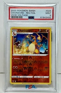 PSA 9 - 2020 Pokémon Vivid Voltage Charizard Reverse Holo - 025/185 - Bild 1 von 2