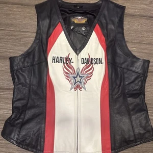 Harley Davidson Leather Vest Size Womens Large - Picture 1 of 13