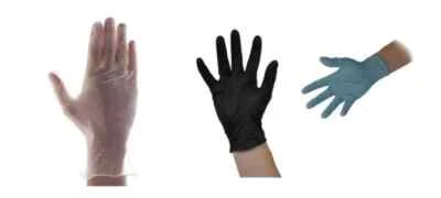 100 DISPOSABLE VINYL GLOVES POWDER & LATEX FREE BLACK BLUE CLEAR S/M/L/XL 1000 - Image 1 of 4