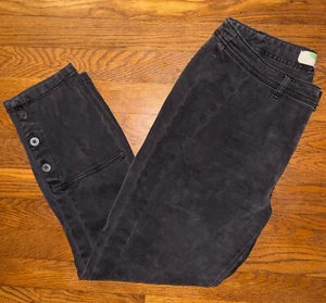 Anthropologie Cord Cropped Reithose Größe 30 Petite Anthrazit Grau Knöpfe - Bild 1 von 8
