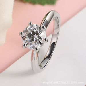1/1.5Ct Moissanite Classics Wedding Engagement 925 Sterling Silver Women's Ring