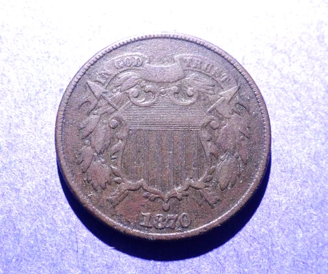 1870 Two Cent piece  Fine Cover