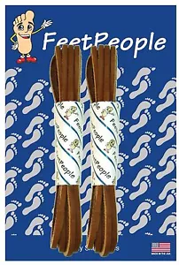FeetPeople Genuine Leather Shoe Laces, 2 Pair Pack, 27-90 Inches, DARK RUST - Picture 1 of 1