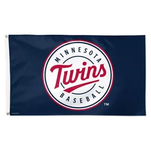 MINNESOTA TWINS LOGO 3'X5' DELUXE FLAG NEW WINCRAFT ๐ - Picture 1 of 1