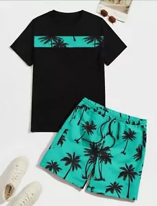 Hawaiian Shirt Size Large Men Shirt And Shorts 2 Piece Outfit Tracksuit New - Picture 1 of 3