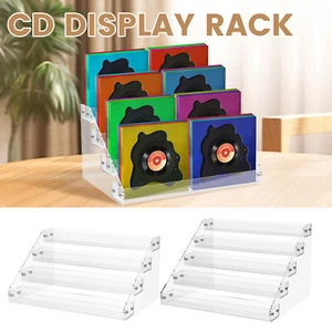 Acrylic CD Display Stand Transparent Desktop Storage Rack Large Capacity - Picture 1 of 14
