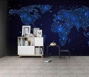 3D Star World Map N1843 Wallpaper Wall Mural Removable Self-adhesive Sticker - Picture 1 of 11
